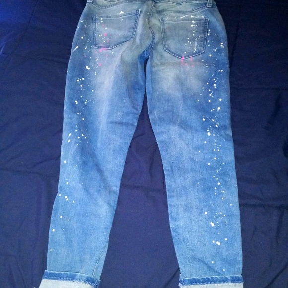 Arizona Jean Company Denim - Paint splatter denim cuff capris